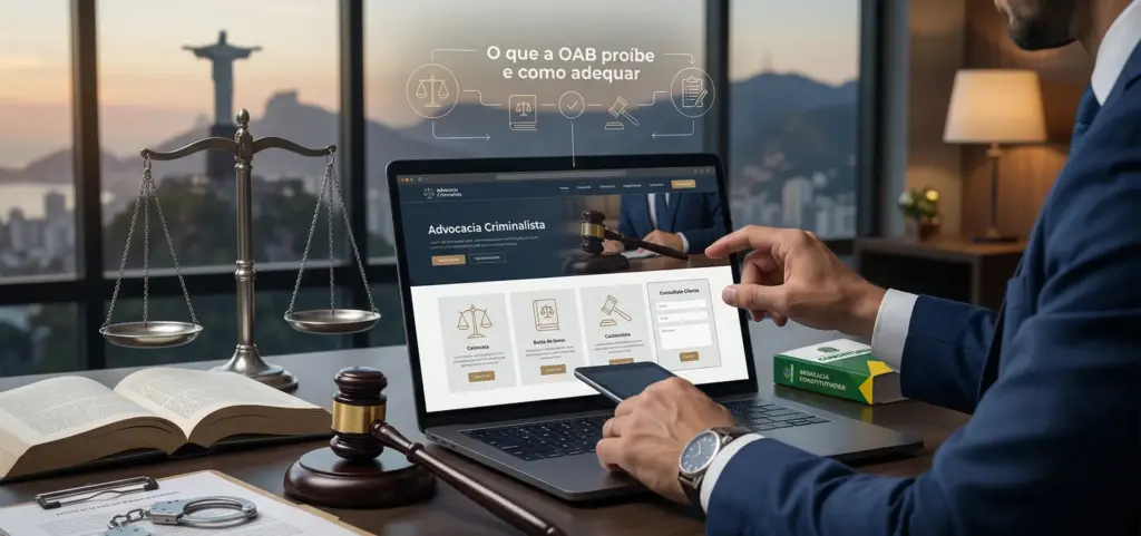 Site de Advocacia Criminalista: O que a OAB Proíbe e Como Adequar